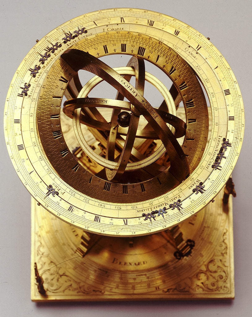 Detail of Universal equinoctial armillary dial by Mathias Hauser