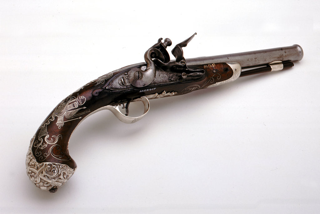 Detail of Pistol awarded to Captain Peter Reed by R. Wilson