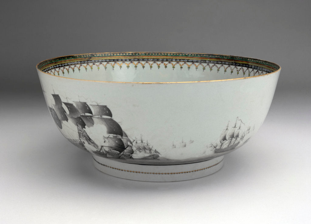 Detail of Battle of the Saints punch bowl by unknown