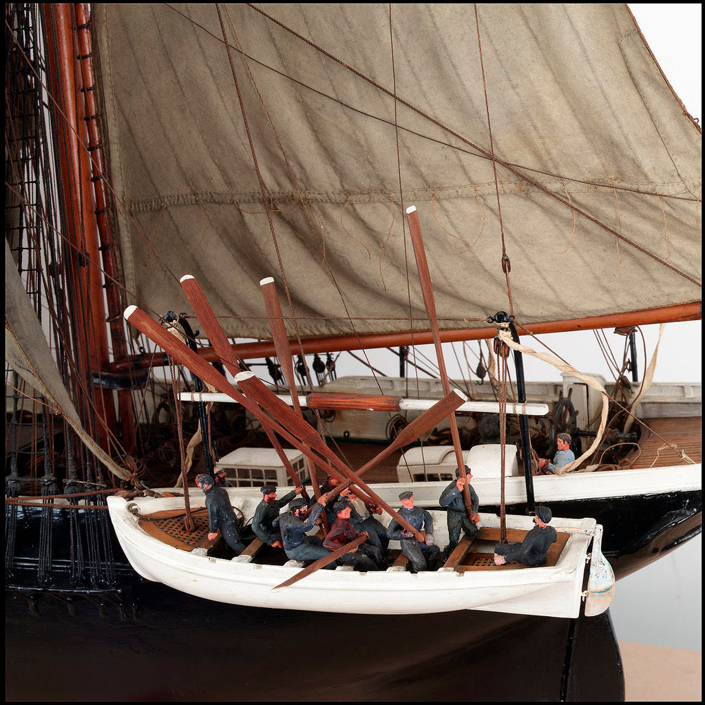 Detail of Merchantman, detail of rowing boat by unknown