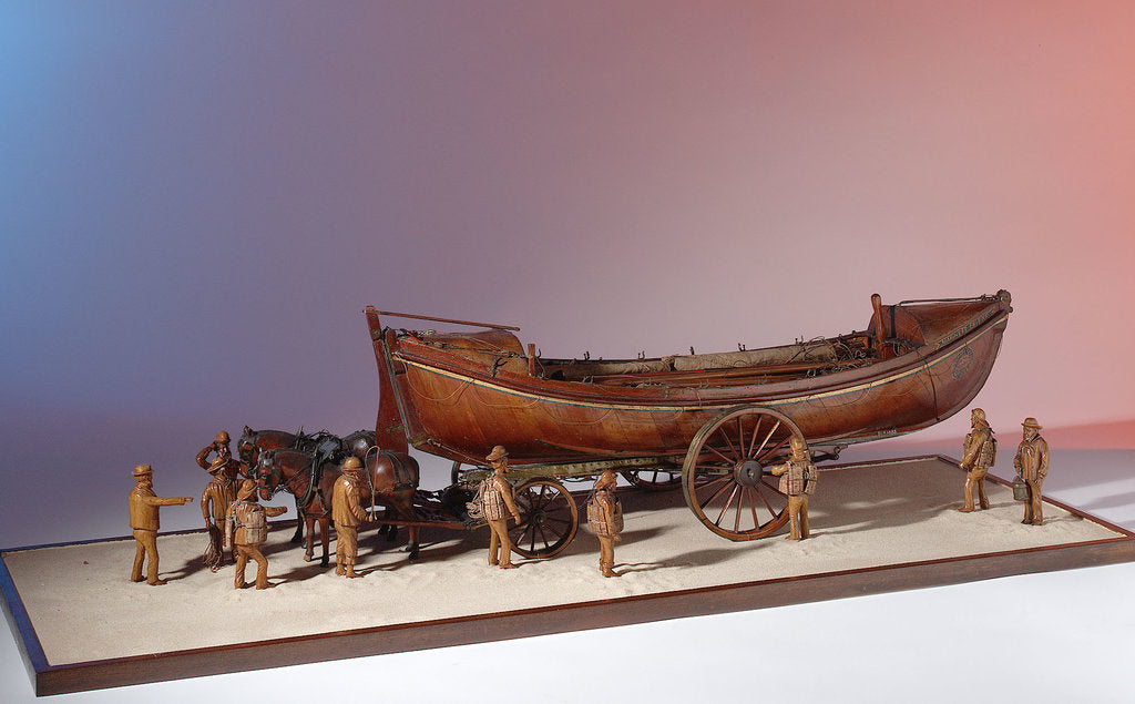 Detail of 'Mariner's Friend', scenic model with figures, horses and carriage by H. J. Pope