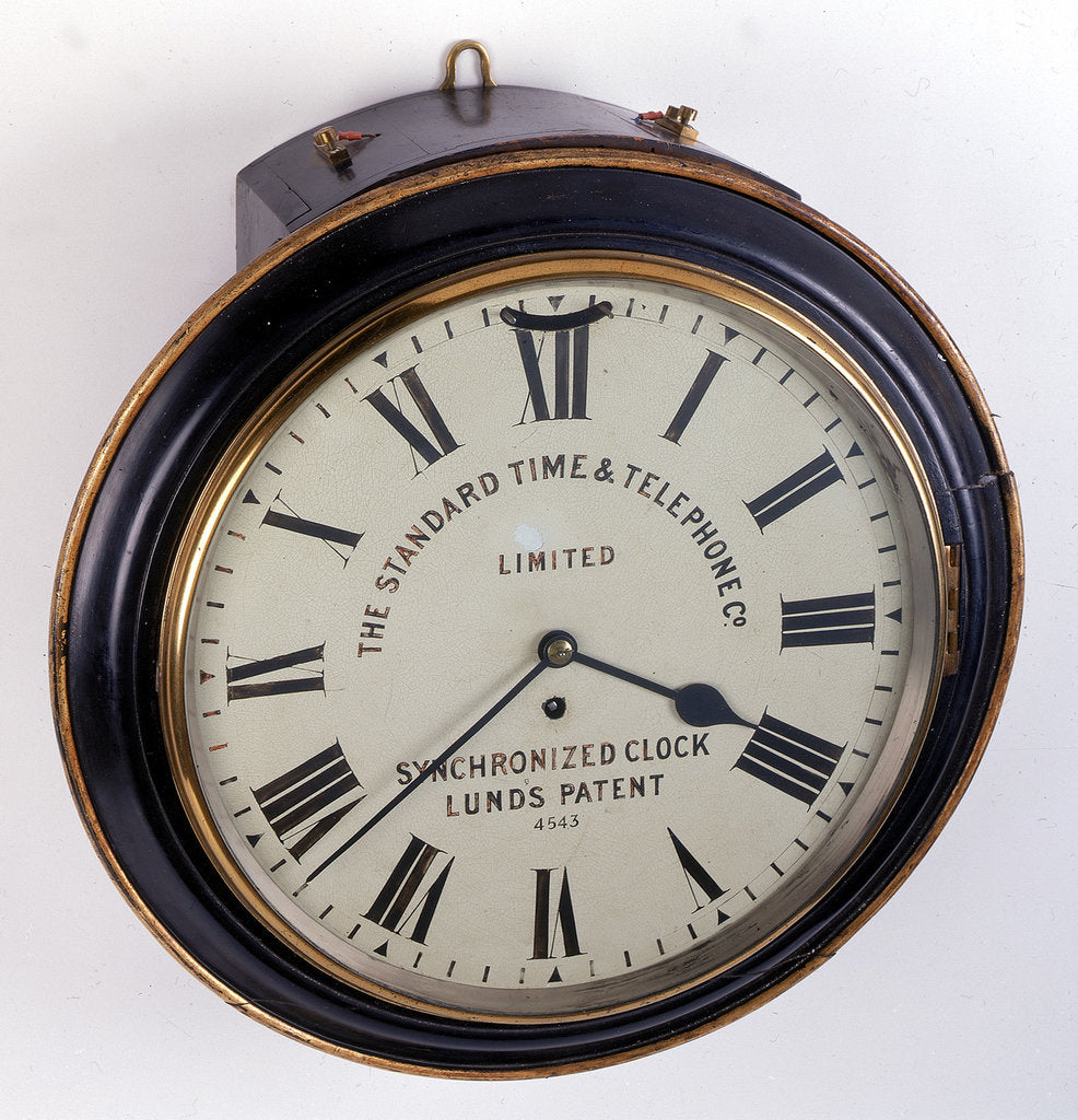 Detail of Electrically-corrected dial clock by The Standard Time and Telephone Co.