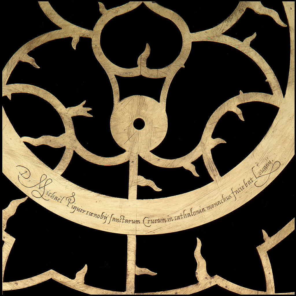 Detail of Astrolabe: signature by Michael D. Piquer