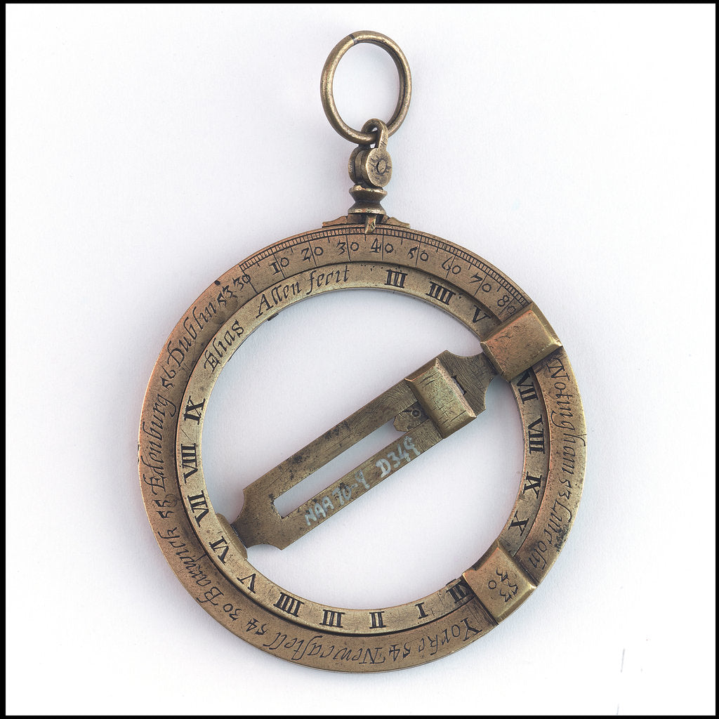 Detail of Universal equinoctial ring dial by Elias Allen