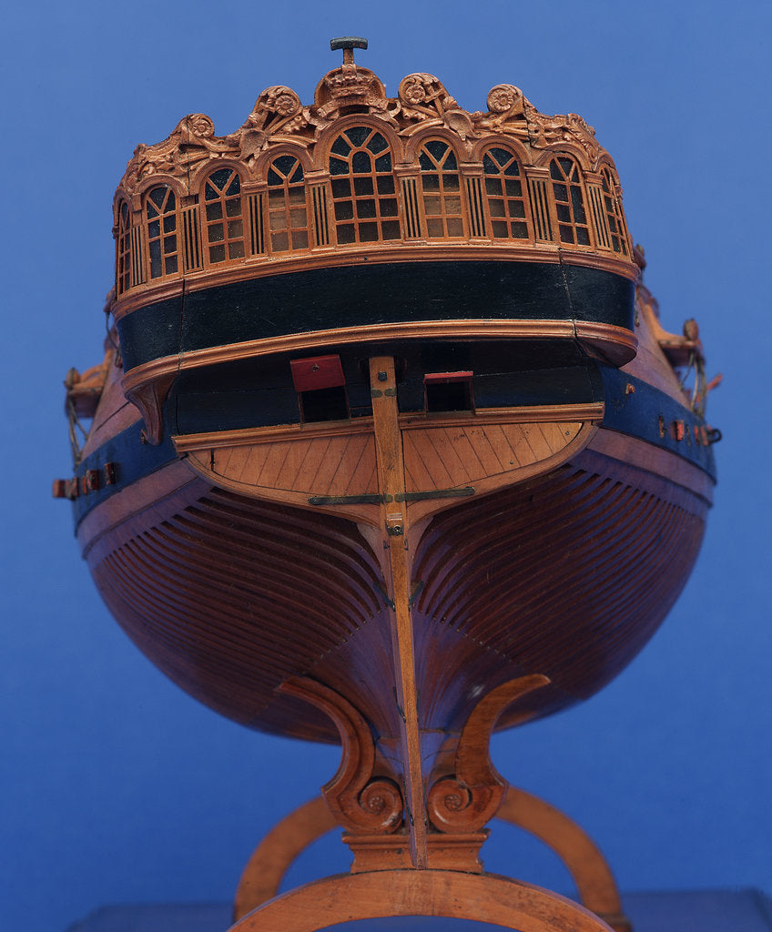 Detail of 22-gun sloop, stern view, detail by unknown