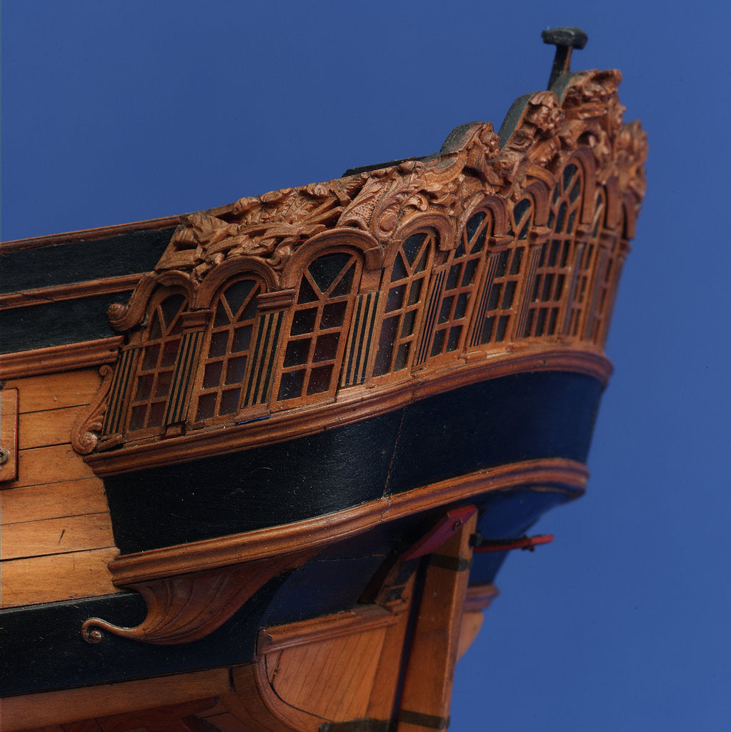 Detail of 22-gun sloop, view of port quarter deck by unknown