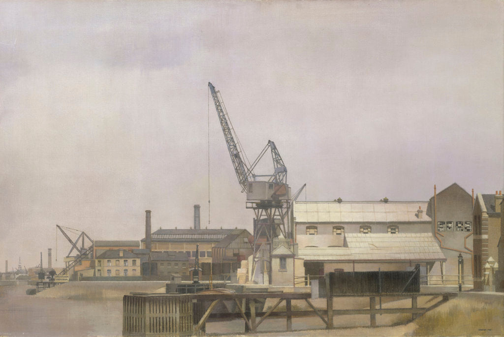 Detail of Hollick's Wharf on the Blackwall Reach of the Thames, Greenwich by Jesse Dale Cast
