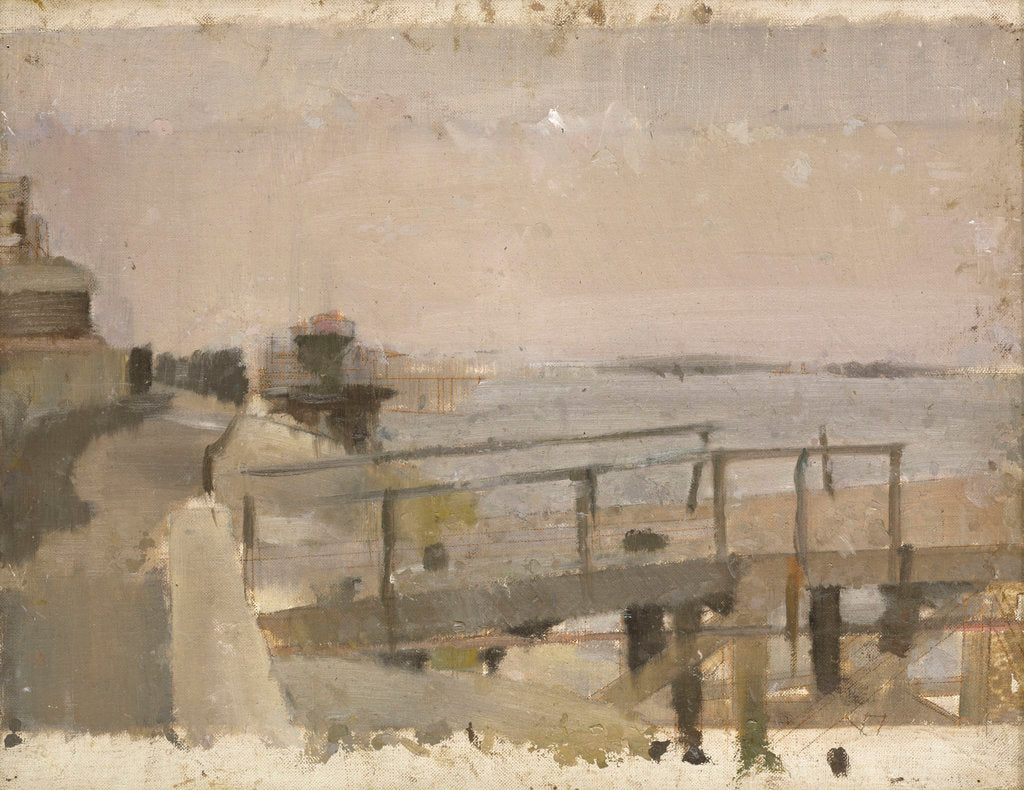 Detail of Study for A Jetty at Greenwich by Jesse Dale Cast