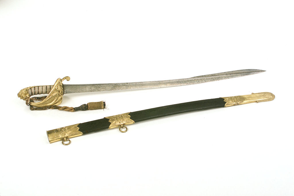 Detail of Solid half-basket hilted sword by Prosser
