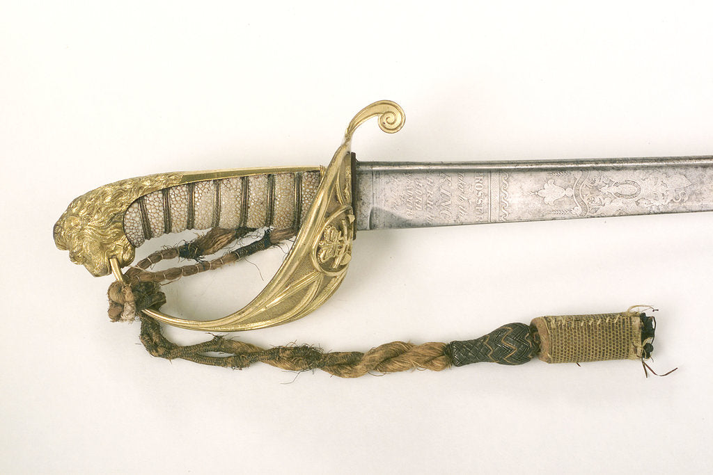 Detail of Solid half-basket hilted sword by Prosser