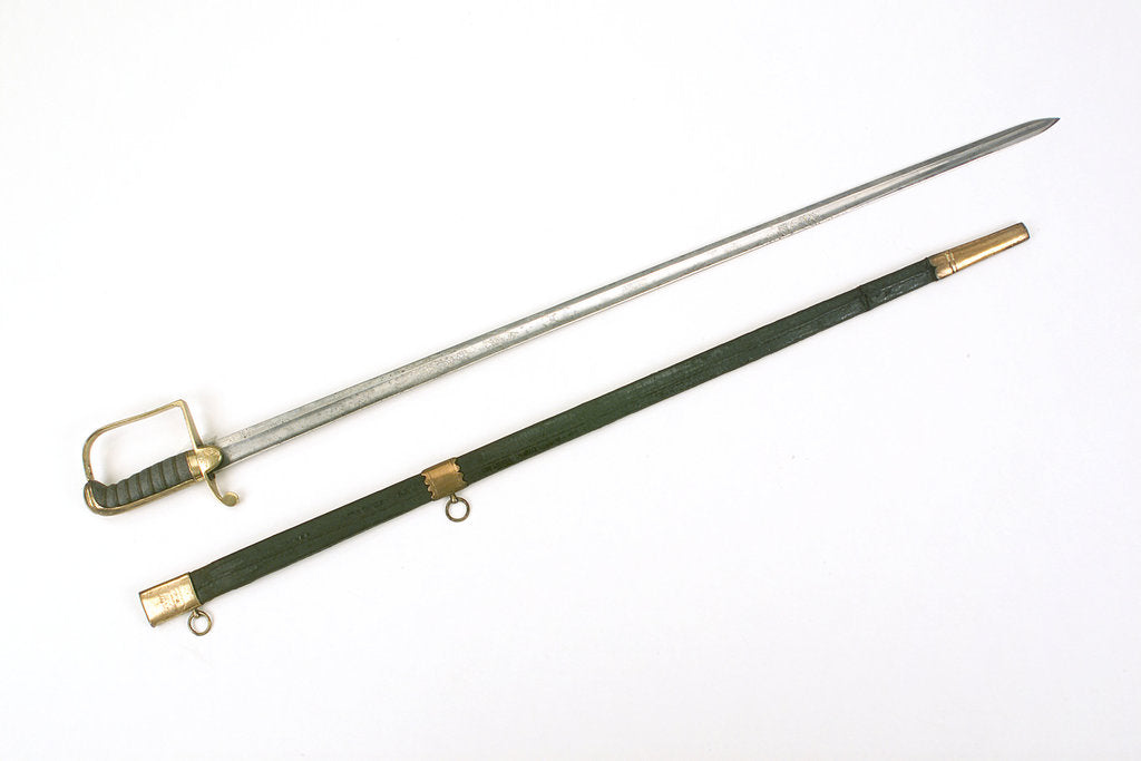 Detail of Straight stirrup hilted 'fighting' sword by Neck