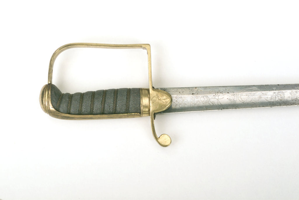 Detail of Straight stirrup hilted 'fighting' sword by Neck