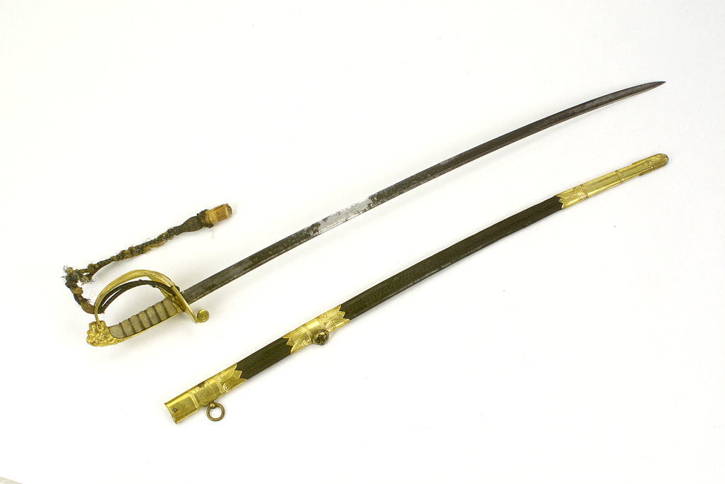 Detail of Solid half-basket hilted sword by Prosser