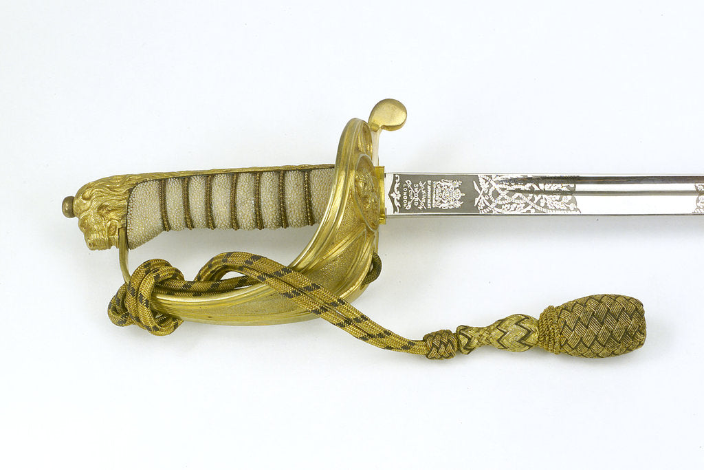 Detail of Solid half-basket hilted sword by Wilkinson Sword Company