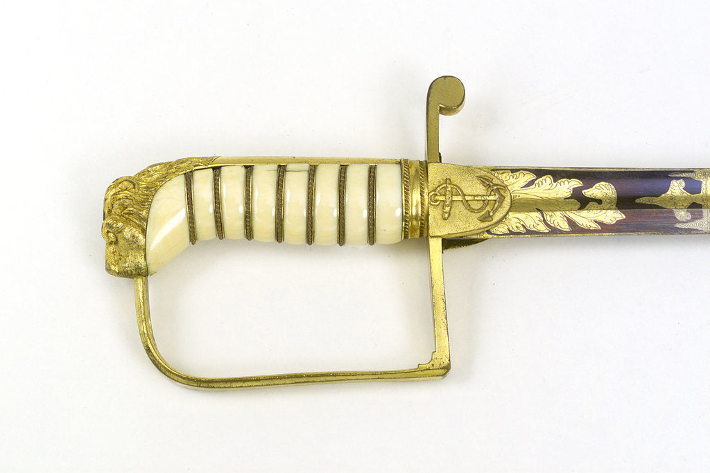 Detail of Straight stirrup hilted sword by Dudley