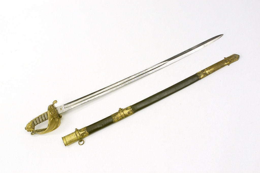 Detail of Solid half-basket hilted sword by Henry Wilkinson