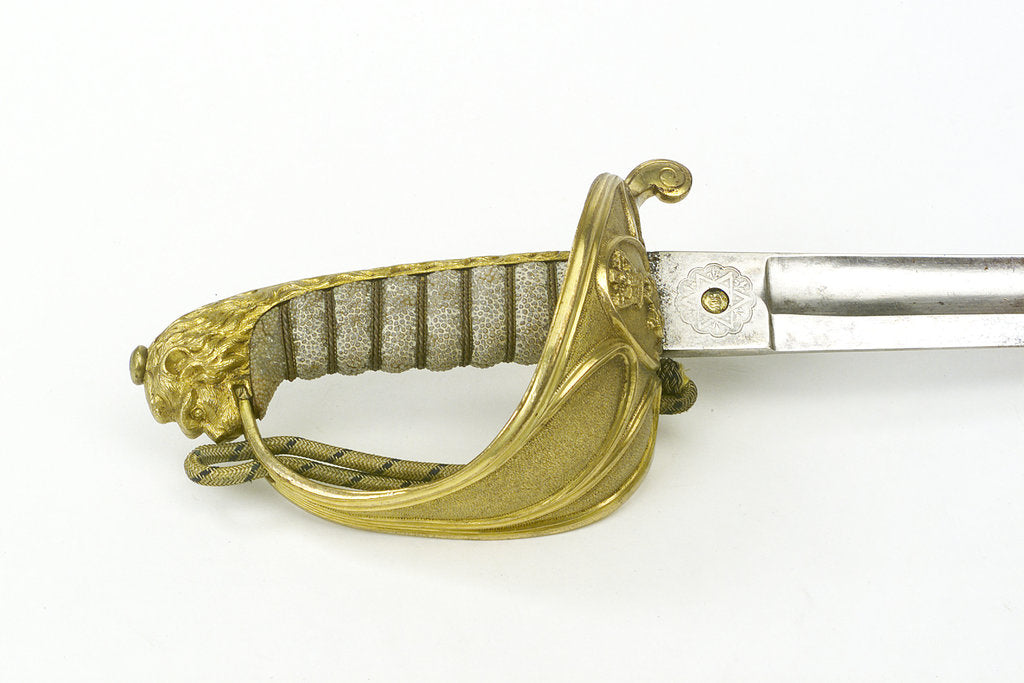 Detail of Solid half-basket hilted sword by Henry Wilkinson