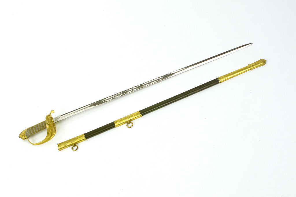 Detail of Solid half-basket hilted sword by Henry Wilkinson
