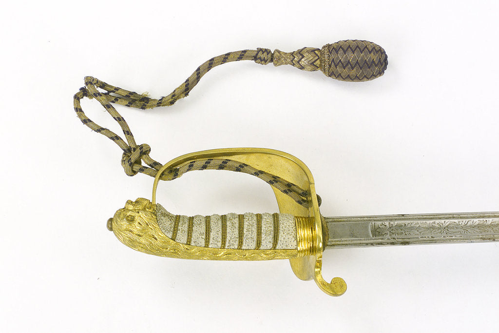 Detail of Hilt of sword, (solid half-basket hilt) by unknown
