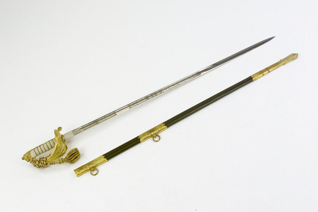 Detail of Sword, solid half-basket hilt by unknown