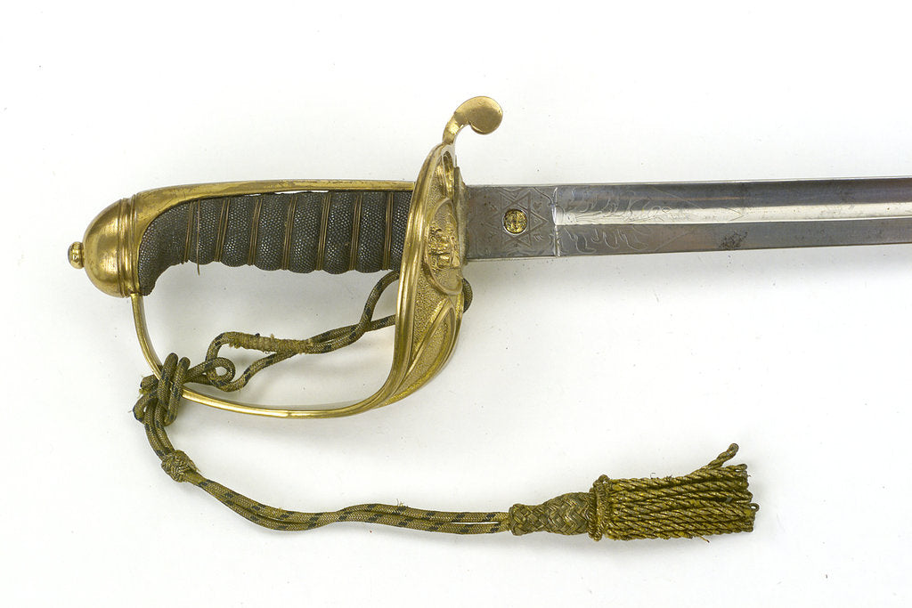 Detail of Hilt of solid half-basket hilted sword by Firmin & Sons