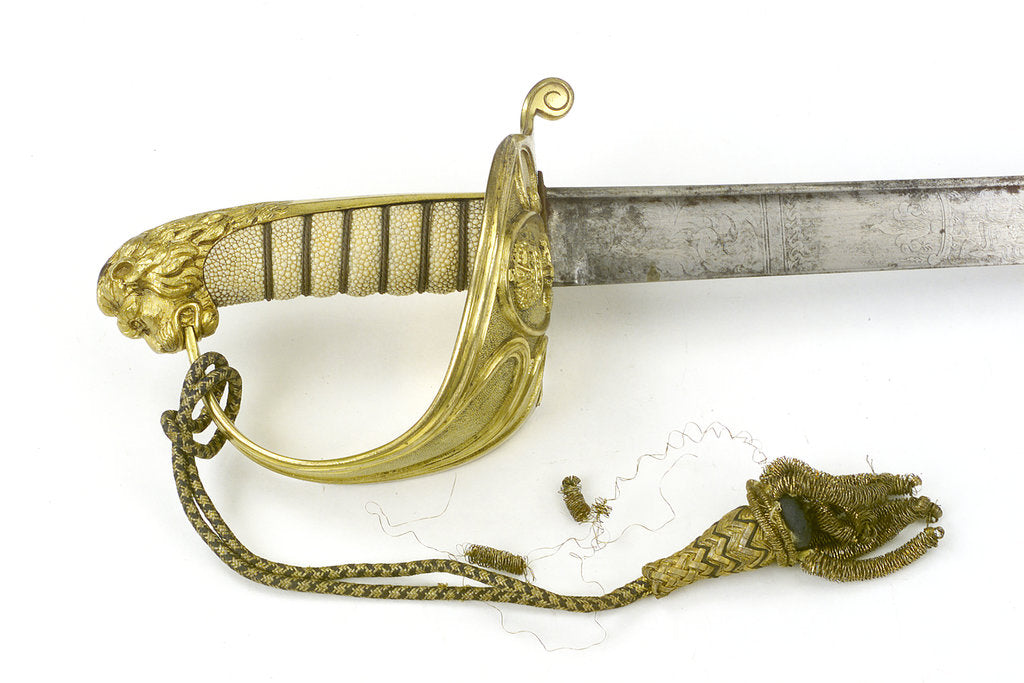 Detail of Solid half-basket hilt of sword by unknown