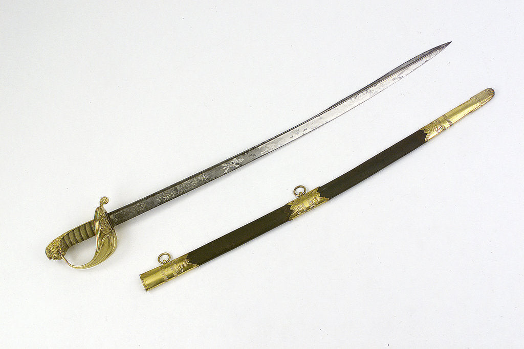 Detail of Solid half-basket hilted sword by Prosser