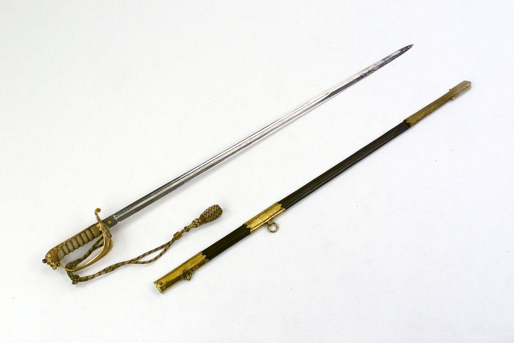 Detail of Solid half-basket hilted sword by Gieves