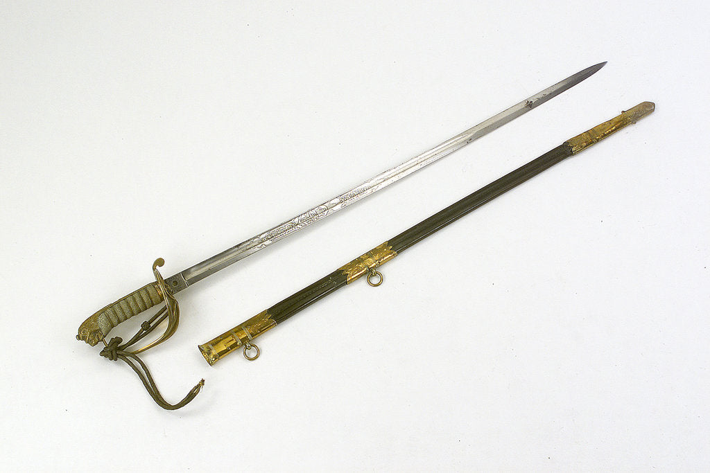Detail of Solid half-basket hilted sword by Bilney & Ashdowne