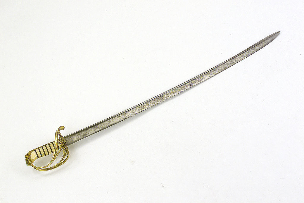 Detail of Open half-basket hilted sword by Lambert & Maclaurin