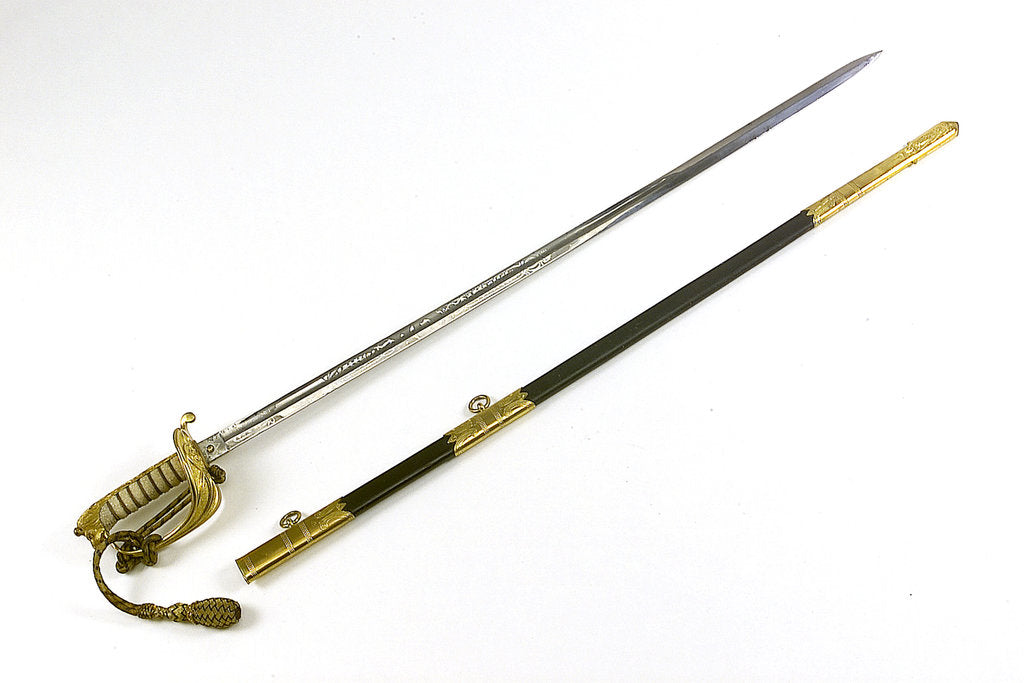 Detail of Solid half-basket hilted sword: Royal Naval Air Service by Gieves