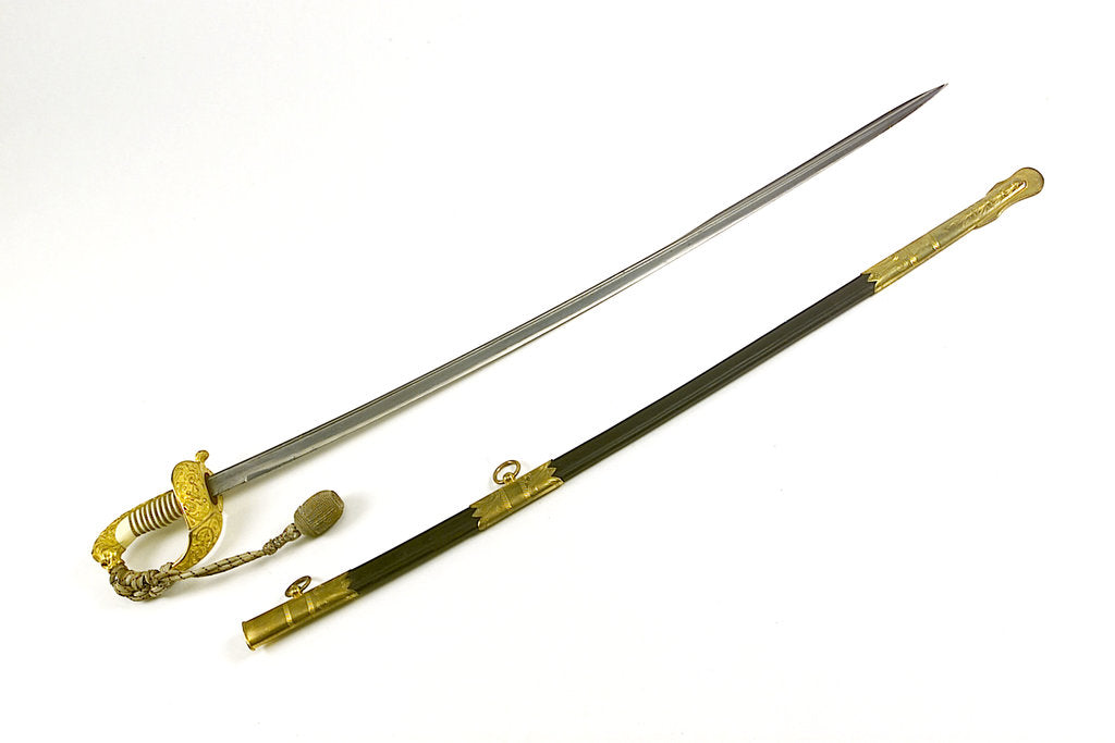 Detail of German solid half-basket hilted sword by K.L.H. Berser Collani & Co.