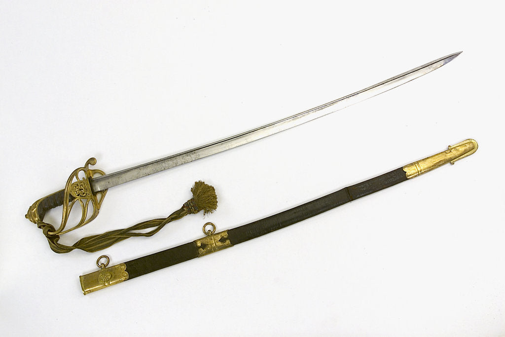 Detail of Half-basket hilted Army sword by Hebbert & Hume