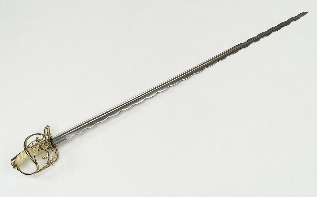 Detail of S-bar hilted sword by Andrea Ferara