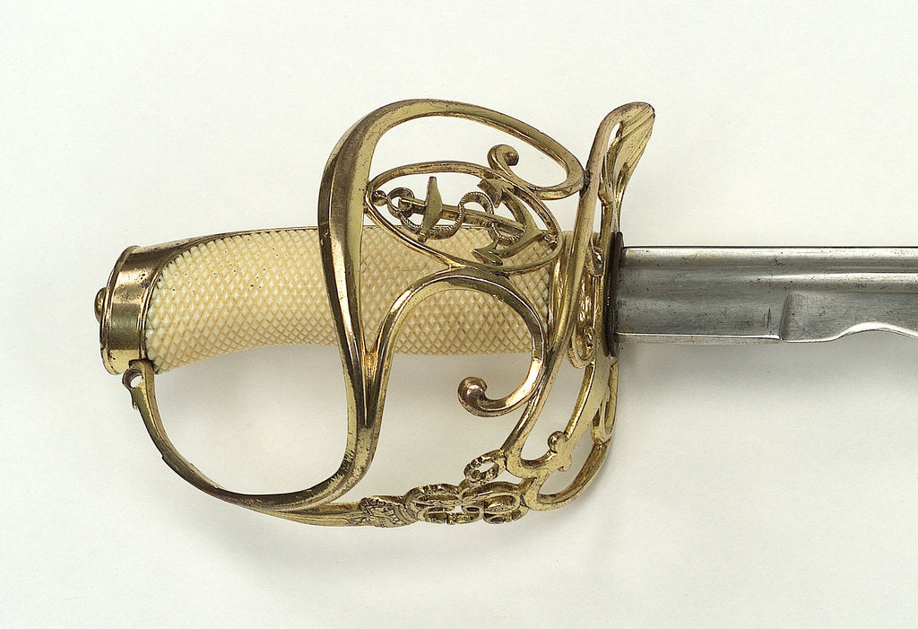 Detail of S-bar hilted sword by Andrea Ferara