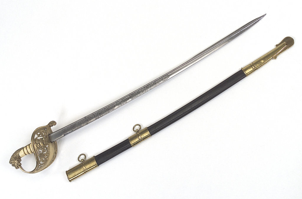 Detail of Dutch naval officer's sword by Weyersburg