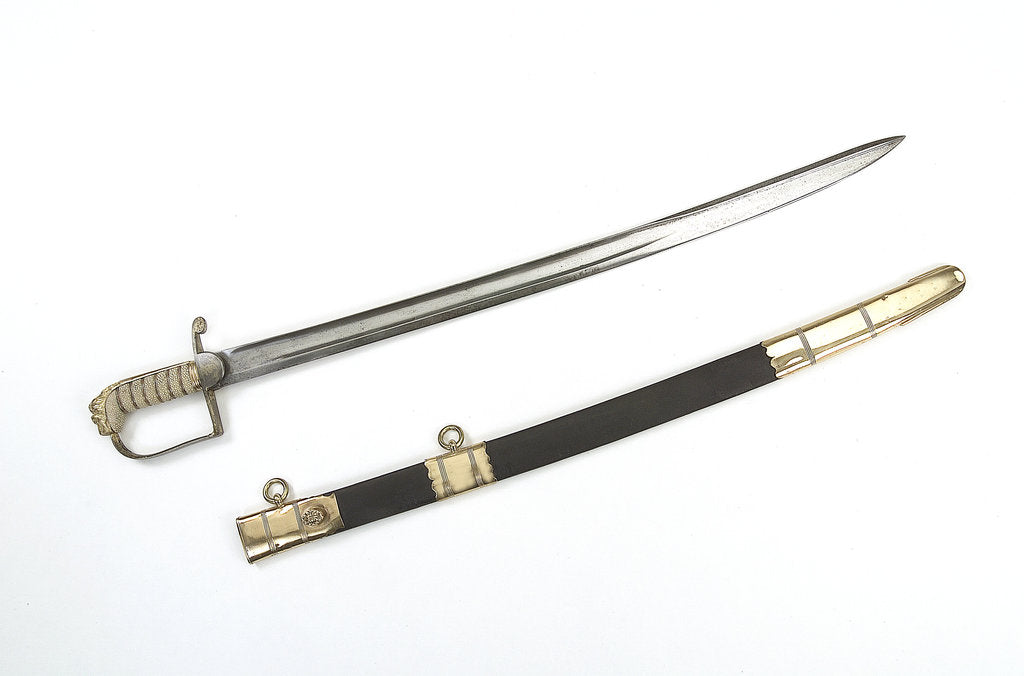 Detail of Straight stirrup hilted sword by Prosser