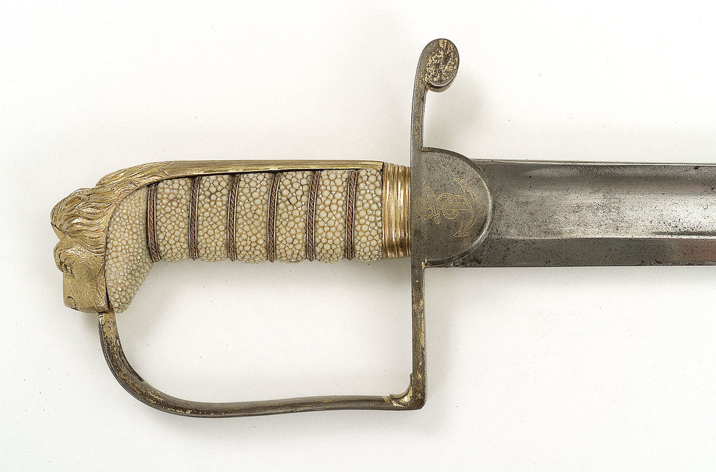 Detail of Straight stirrup hilted sword by Prosser