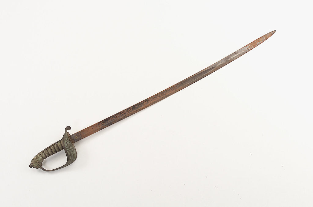 Detail of Solid half-basket hilted sword by Grindlay & Company