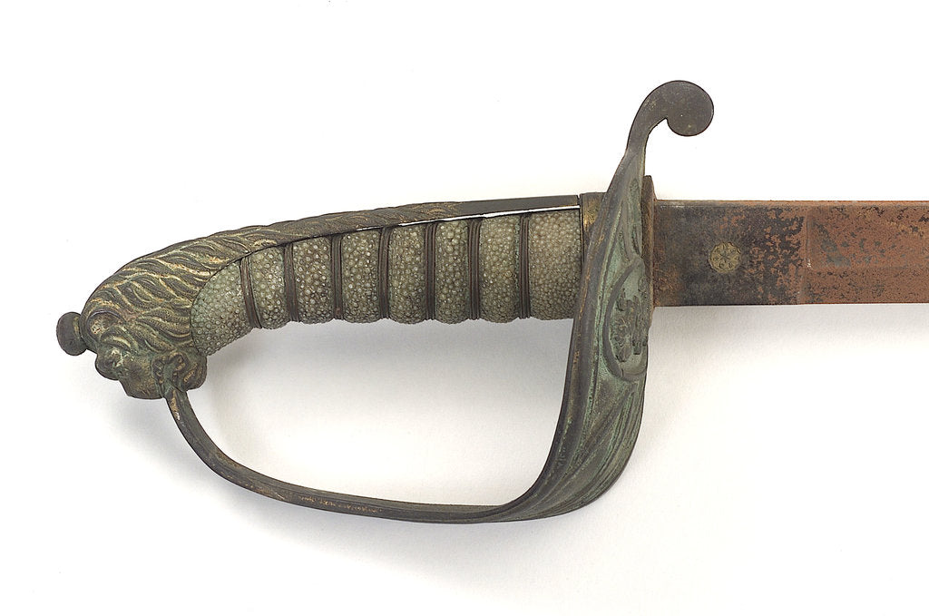 Detail of Solid half-basket hilted sword by Grindlay & Company