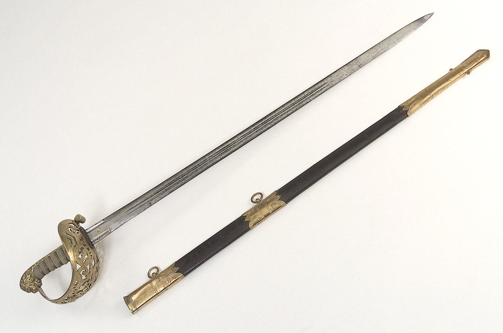 Detail of Pierced half-basket hilted sword by Batten & Adams