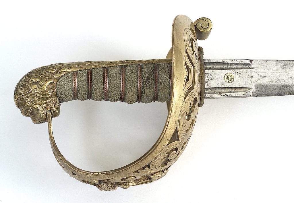 Detail of Pierced half-basket hilted sword by Batten & Adams