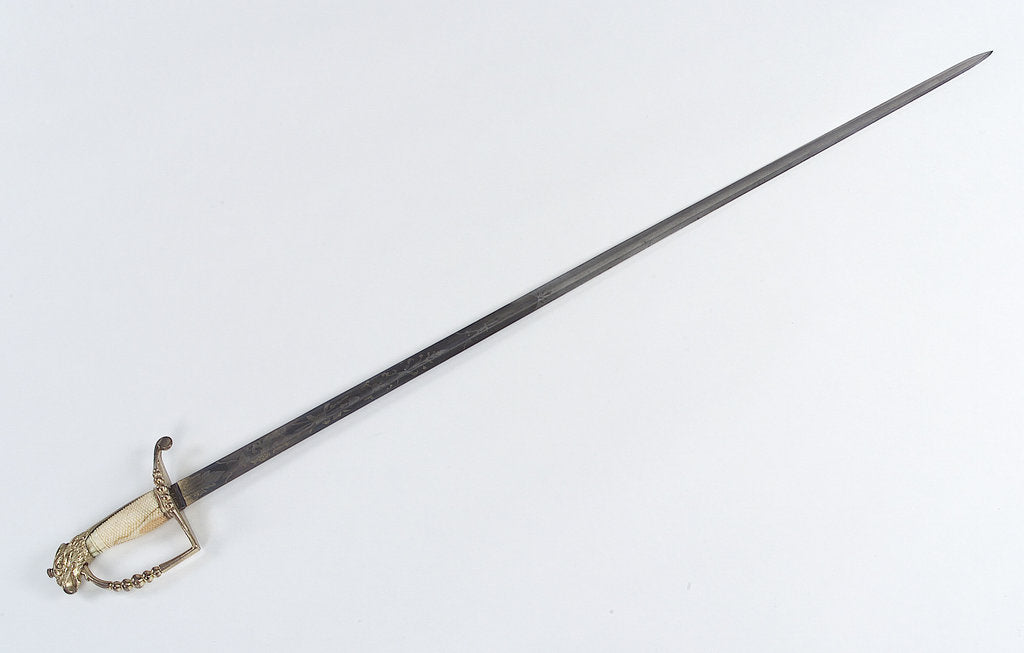 Detail of American Fighting sword by T. Wells & Co.
