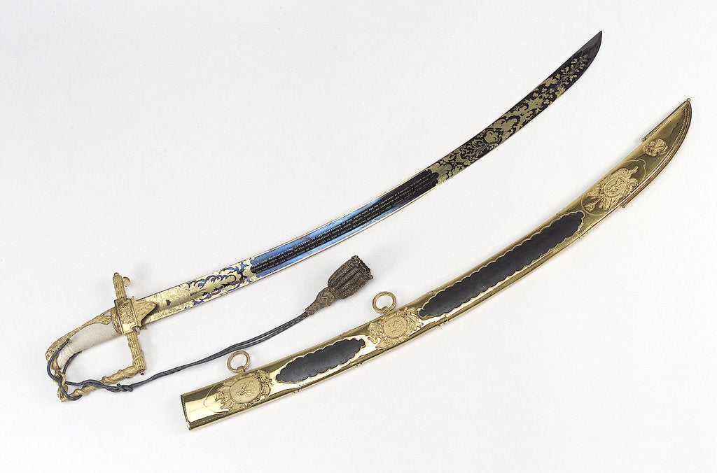 Detail of Lloyds Patriotic Fund £50 Presentation Sword by R. Teed