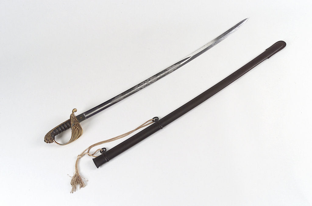 Detail of Solid half-basket hilted sword by Henry Wilkinson