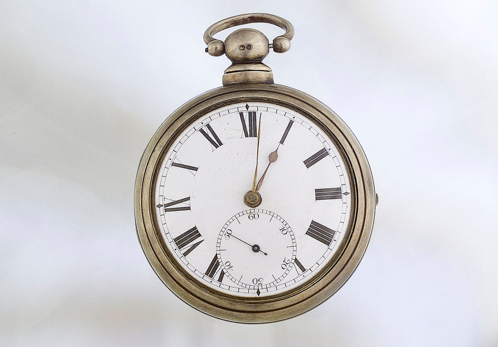 Detail of Pocket watch in silver pair case by Richard Story