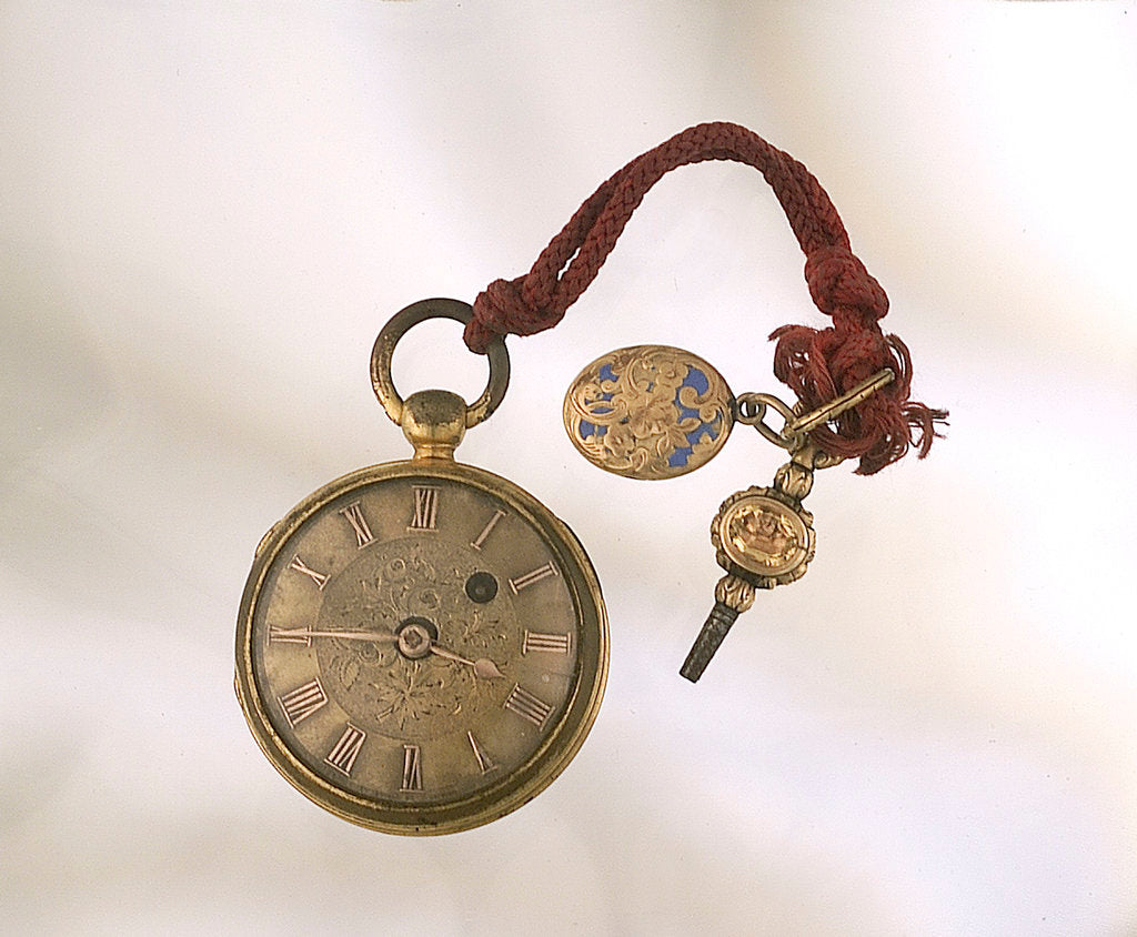 Detail of Pocket watch in 18ct gold case by Gregson
