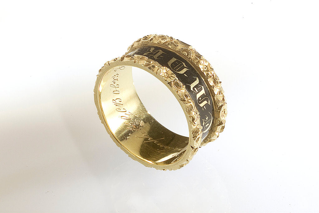 Detail of Mourning ring without case by W.A.P.