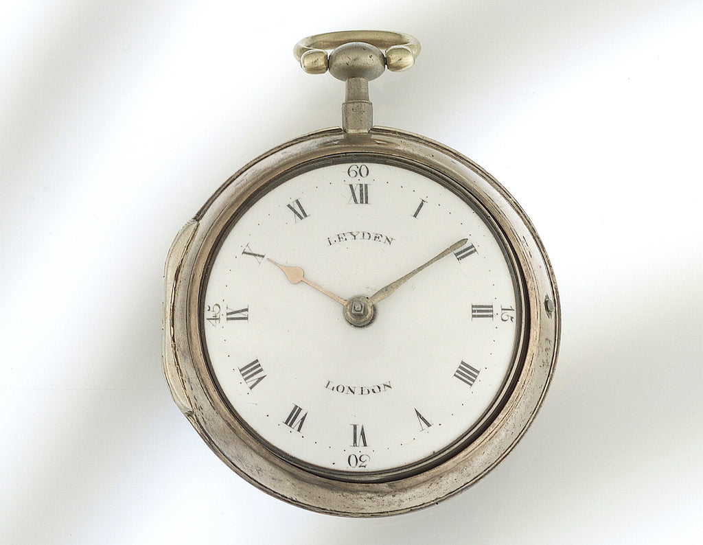 Detail of Watch in silver pair case by Thomas Leyden