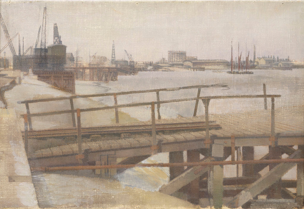 Detail of Study for A Jetty at Greenwich by Jesse Dale Cast